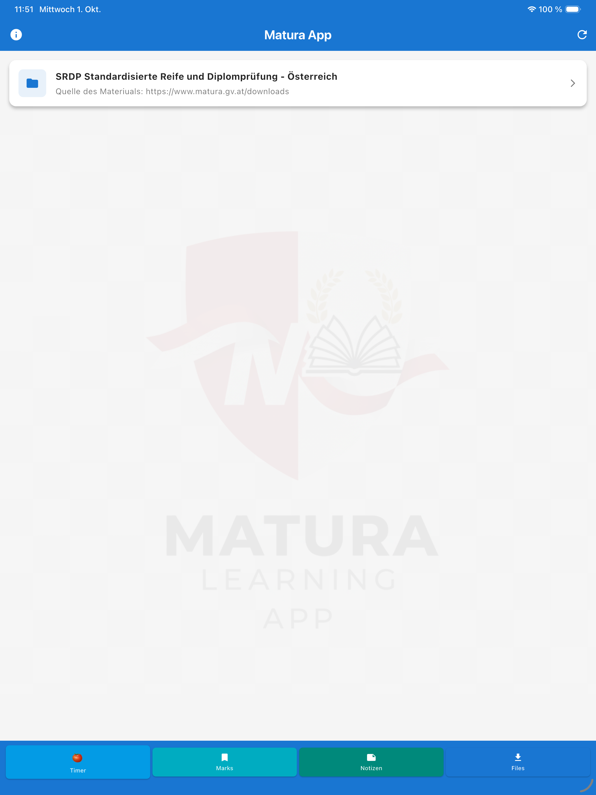 Matura App auf iPad